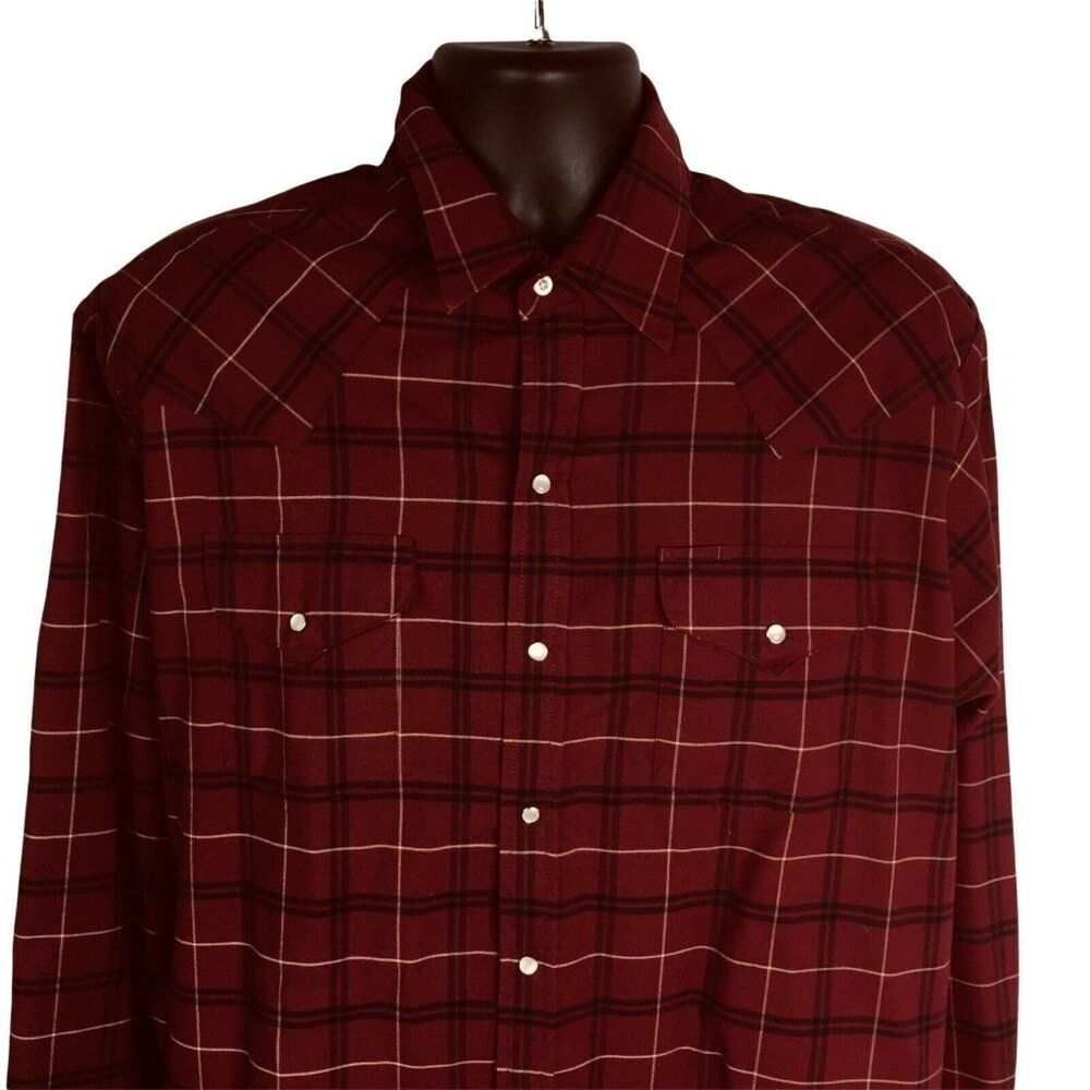 Vintage Ely Cattleman Shirt Men XL Plaid Western Cowboy Pearl Snap Rockabilly